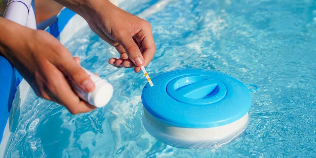 Chlorine for Pools Tablets and Granular Chlorine in a Pool